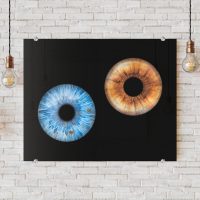 Makrofotografia Dve dúhovky fotenie očí